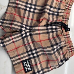 Burberry Kids Beige Plaid Shorts